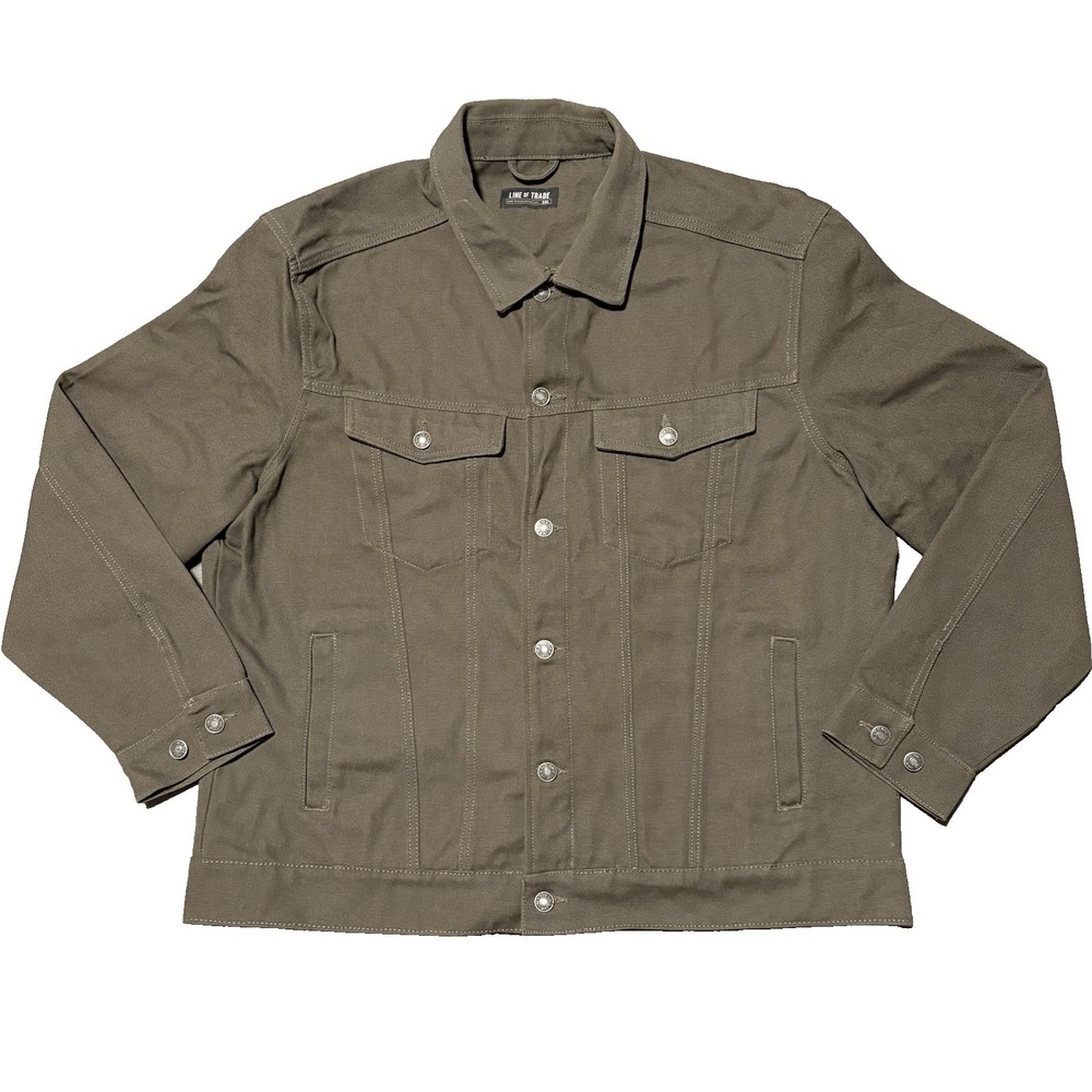 Line Of Trade Jacket Men 2XL Olive Green Firm Duck Canvas Welding Work Chore‎